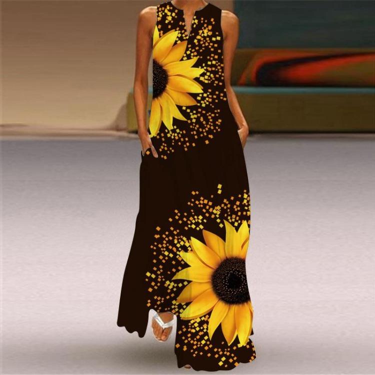 Women s Summer Sleeveless V Neck Floral Print Long Dress Casual Beach Vacation Clothing S
Women s Summer Sleeveless V Neck Floral Print Long Dress Casual Beach Vacation Clothing S