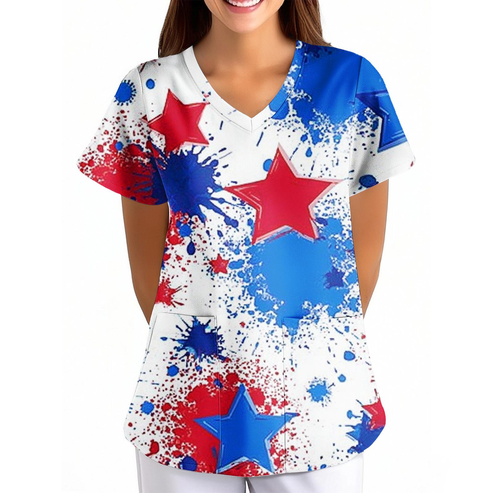 Women s Independence Day Printed Loose V-Neck Pocket Short-Sleeved Clothing XL Кіновар
Women s Independence Day Printed Loose V-Neck Pocket Short-Sleeved Clothing XL Кіновар