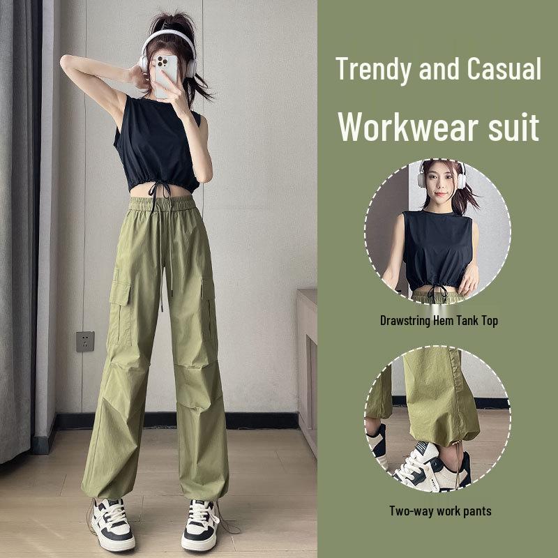 Women s High-Waist Quick-Dry Cargo Pants - Summer 2024 Slimming Wide-Leg Mountaineering Style L (use chest and waist as reference)
Women s High-Waist Quick-Dry Cargo Pants - Summer 2024 Slimming Wide-Leg Mountaineering Style L (use chest and waist as reference)