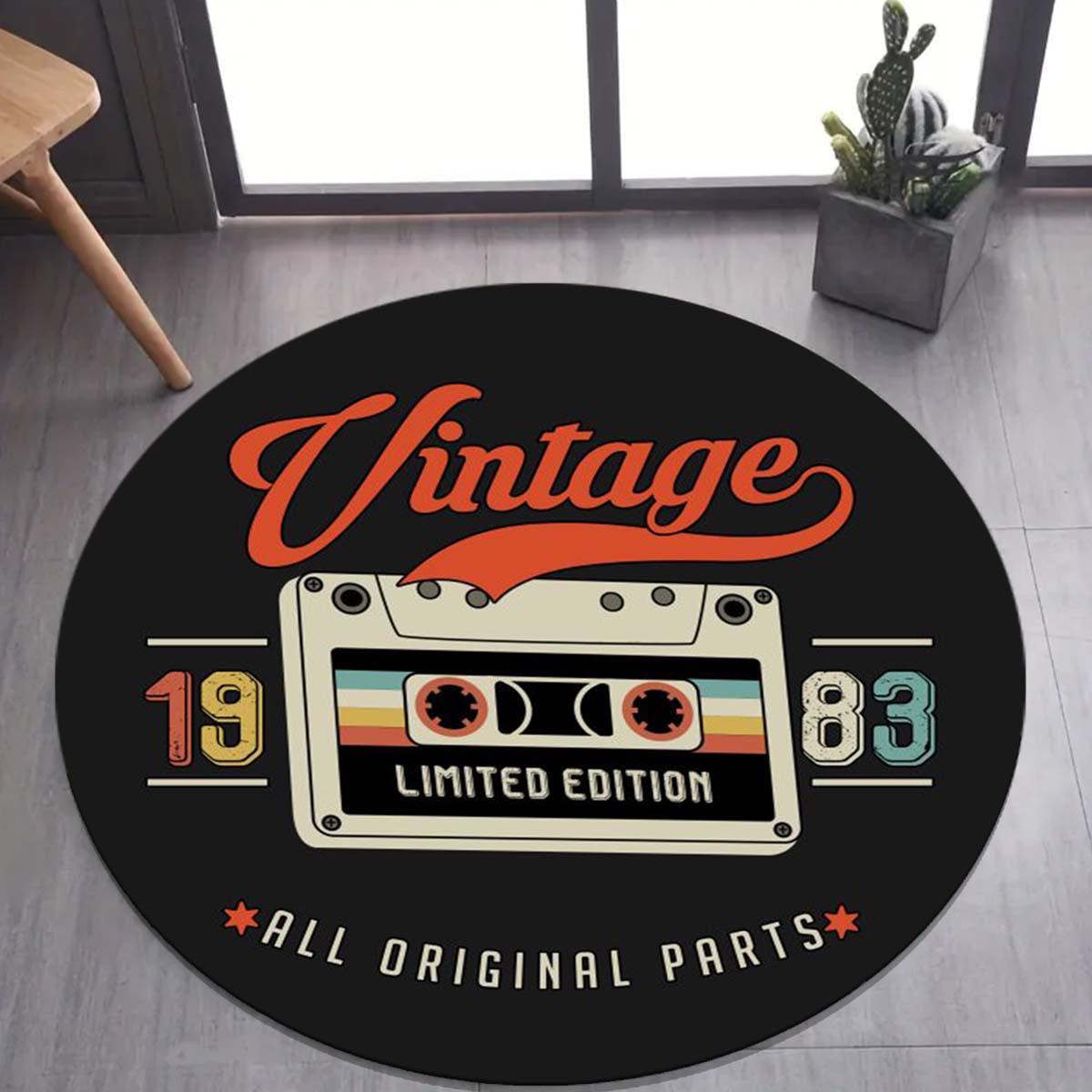 1983 Retro Cassette Tape Round Rug, Soft Non-Slip Washable Vintage Music Design Carpet for Living Room Bedroom Decor Diameter 60cm
1983 Retro Cassette Tape Round Rug, Soft Non-Slip Washable Vintage Music Design Carpet for Living Room Bedroom Decor Diameter 60cm