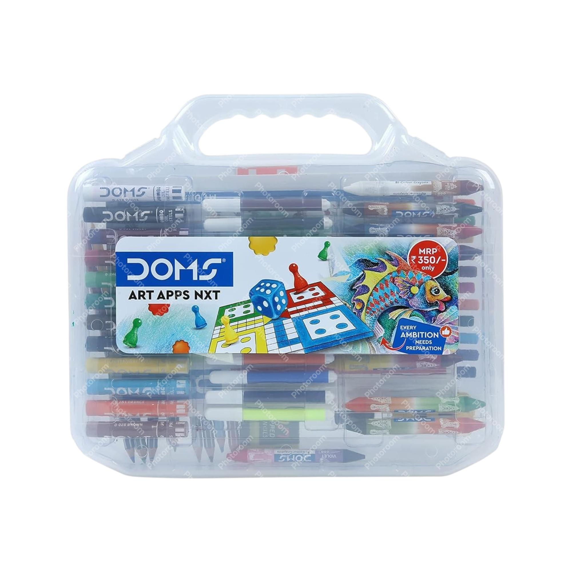 Doms Art Apps Nxt Kit With Plastic Carry Case School Art Stationery Kit for Kids Drawing Colouring & Gifting Set
Doms Art Apps Nxt Kit With Plastic Carry Case School Art Stationery Kit for Kids Drawing Colouring & Gifting Set