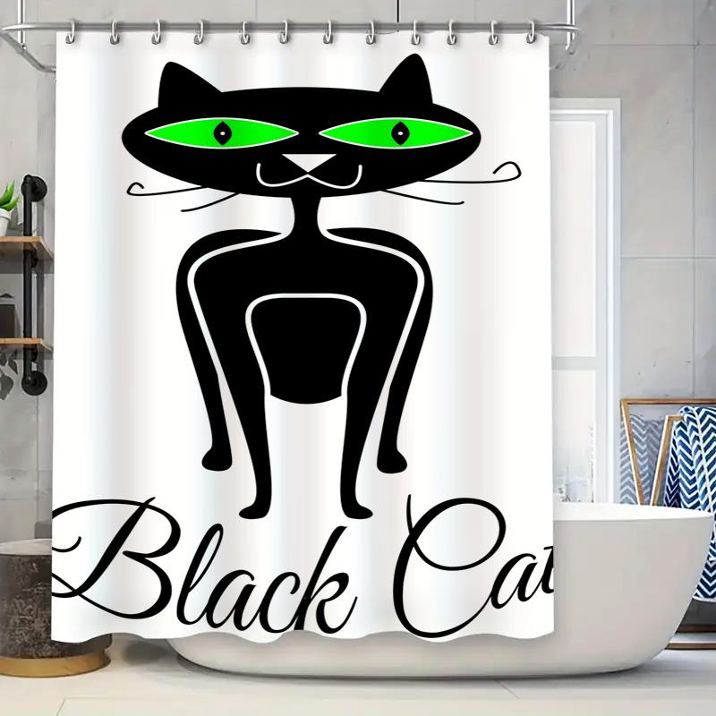Luxury Black Cat Shower Curtain: Bright Green Eyes Decorative Bathroom Liner For Bathtub White Backdrop With Eerie Feline Design W60H190(CM)-1 Pcs
Luxury Black Cat Shower Curtain: Bright Green Eyes Decorative Bathroom Liner For Bathtub White Backdrop With Eerie Feline Design W60H190(CM)-1 Pcs