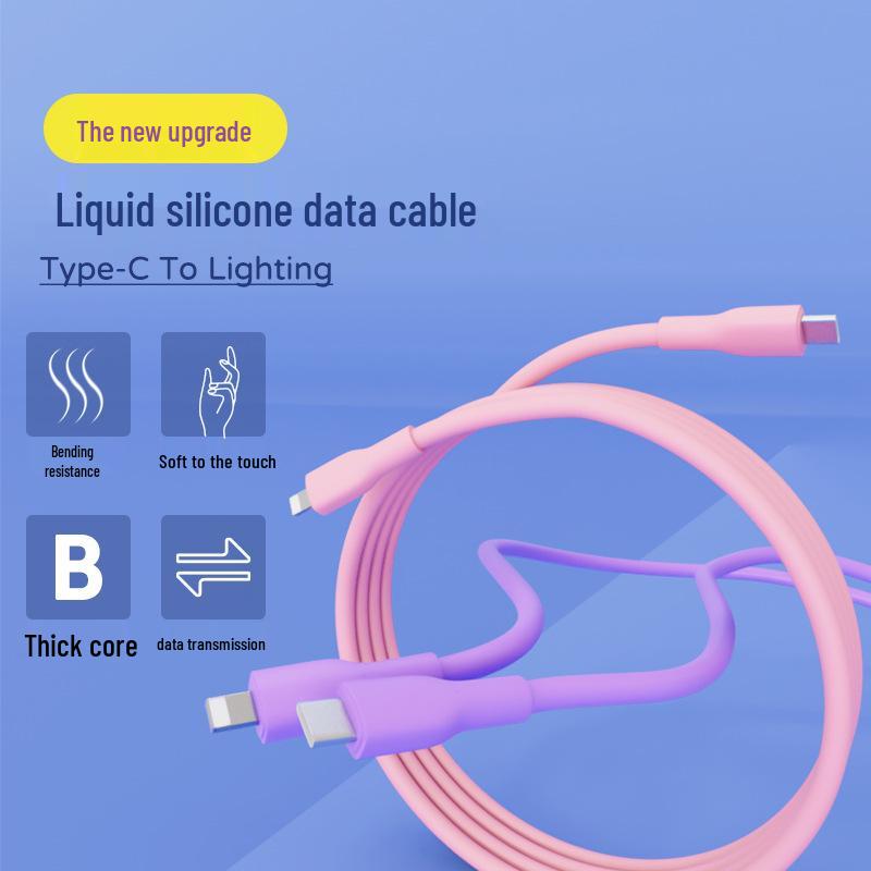 PD27W Liquid Silicone USB-C to Lightning Fast Charging Cable for Apple Phones 1m чёрный
PD27W Liquid Silicone USB-C to Lightning Fast Charging Cable for Apple Phones 1m чёрный