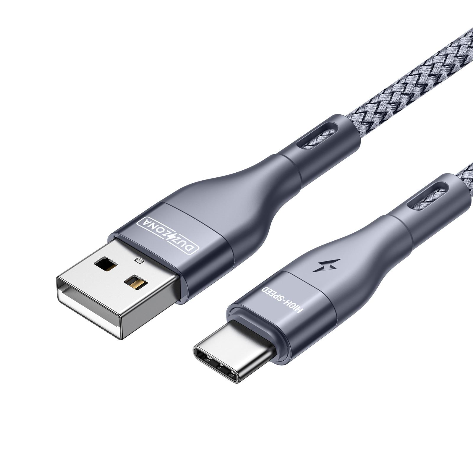 DUZZONA A8 for iPhone 15 Series 1m USB-A to Type-C 480Mbps Data Cable Nylon Braided Phone Charging Cord
DUZZONA A8 for iPhone 15 Series 1m USB-A to Type-C 480Mbps Data Cable Nylon Braided Phone Charging Cord