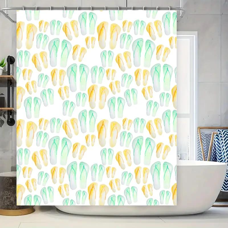 Summertime Vibes: Colorful Flip-Flop Shower Curtain For Bathroom Decor Waterproof Fabric With Easy-Close Hook Rings Rod W60H190(CM)-1 Pcs
Summertime Vibes: Colorful Flip-Flop Shower Curtain For Bathroom Decor Waterproof Fabric With Easy-Close Hook Rings Rod W60H190(CM)-1 Pcs