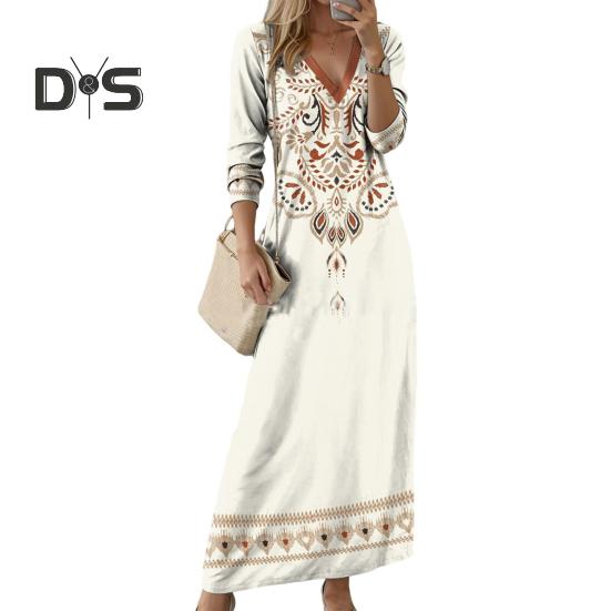 Весна Осень Женское Платье V-образный вырез Длинные рукава А-силуэта Цифровой Цветочный Принт Макси Платье Для Свиданий Повседневная Одежда Свободное Платье S белый
Весна Осень Женское Платье V-образный вырез Длинные рукава А-силуэта Цифровой Цветочный Принт Макси Платье Для Свиданий Повседневная Одежда Свободное Платье S белый