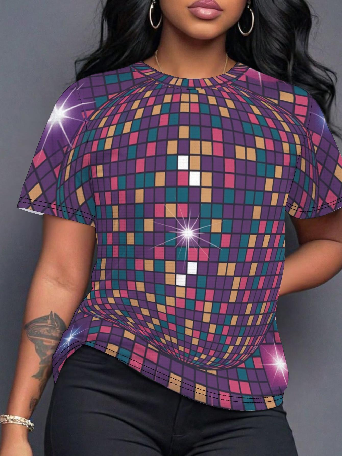 Shining Disco Mosaic Pattern Women S T-Shirt Digital Print Design. Comfortable Fit. Summer Casual Style 3XL дубильная кора
Shining Disco Mosaic Pattern Women S T-Shirt Digital Print Design. Comfortable Fit. Summer Casual Style 3XL дубильная кора