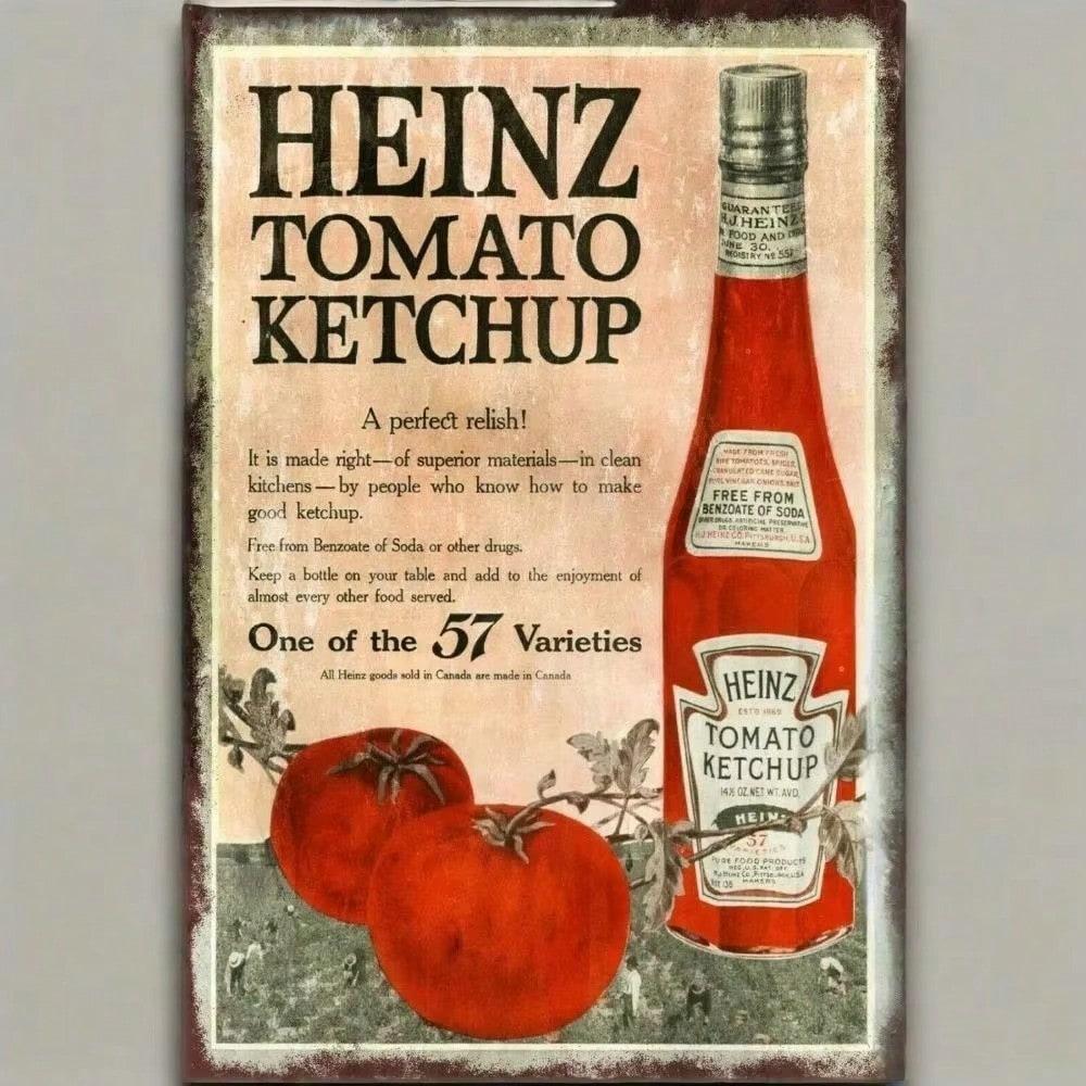 1 шт. HeinzРекламные объявления Heinz Томатный кетчуп Heinz Металлическая табличка - Винтажный вид Ретро Прочная Искусство, Идеальное украшение для домашних кухонь 30x20cm
1 шт. HeinzРекламные объявления Heinz Томатный кетчуп Heinz Металлическая табличка - Винтажный вид Ретро Прочная Искусство, Идеальное украшение для домашних кухонь 30x20cm