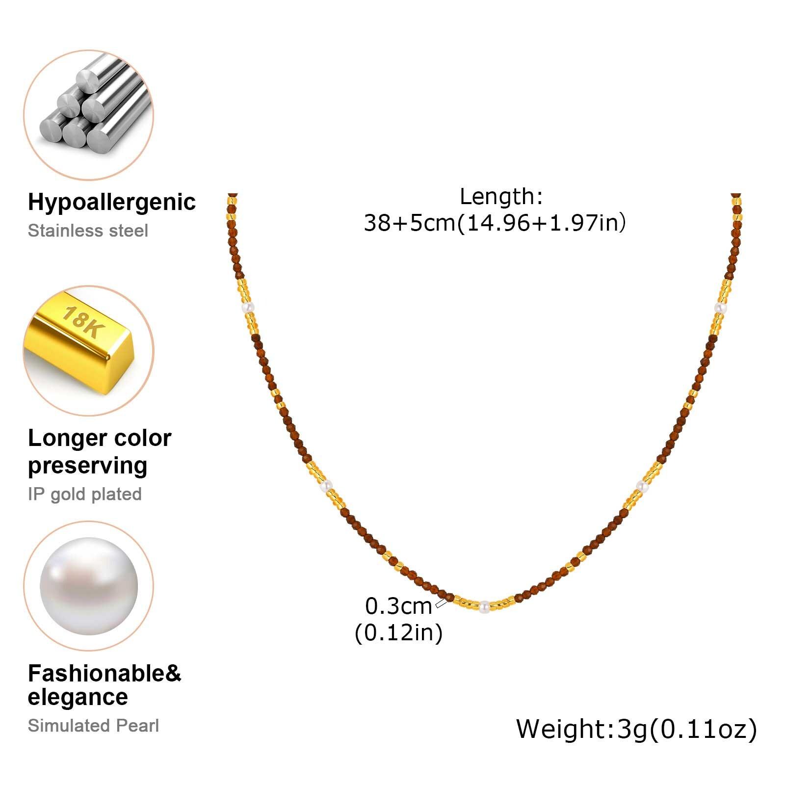 Beaded Choker Necklace for Women, 18K Gold Plated Boho Colorful Natural Stone Beads Chain Necklace stackable Handmade Jewelry
Beaded Choker Necklace for Women, 18K Gold Plated Boho Colorful Natural Stone Beads Chain Necklace stackable Handmade Jewelry