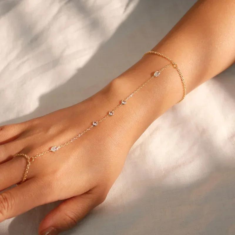 18K Gold STAINLESS STEELDainty plated Hand Chain Bracelet for Her STAINLESS STEEL Link Ring Bracelet slave Finger Chain Bracelet
18K Gold STAINLESS STEELDainty plated Hand Chain Bracelet for Her STAINLESS STEEL Link Ring Bracelet slave Finger Chain Bracelet