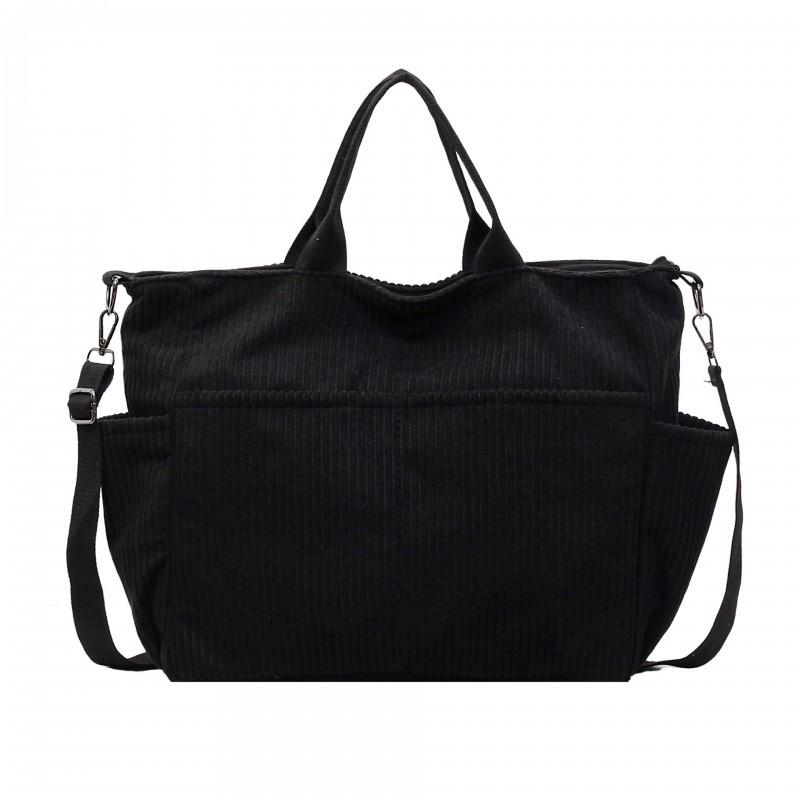 Corduroy Wide-strip Women s Tote Bag Multi-pocket Handbag Single-shoulder Diagonal Straddle Large-capacity Solid Color Student Schoolbag чорний
Corduroy Wide-strip Women s Tote Bag Multi-pocket Handbag Single-shoulder Diagonal Straddle Large-capacity Solid Color Student Schoolbag чорний