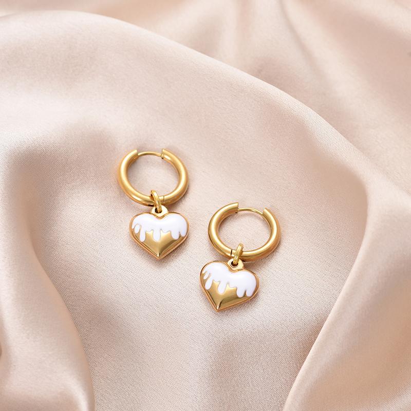 Fashion Stainless Steel Gold Color Heart Pendant Hoop Earrings Woman Red Blue Pink Black Purple Enamel Vintage Earrings Zircon белый
Fashion Stainless Steel Gold Color Heart Pendant Hoop Earrings Woman Red Blue Pink Black Purple Enamel Vintage Earrings Zircon белый