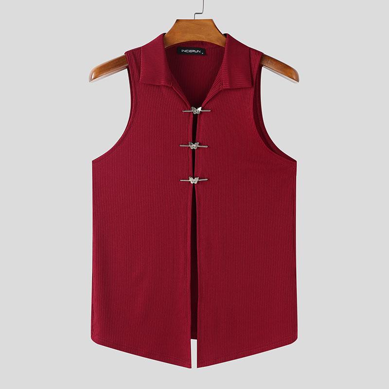 INCERUN Мужские облегающие майки в рубчик без рукавов с лацканами и металлическими пуговицами XL красный
INCERUN Мужские облегающие майки в рубчик без рукавов с лацканами и металлическими пуговицами XL красный