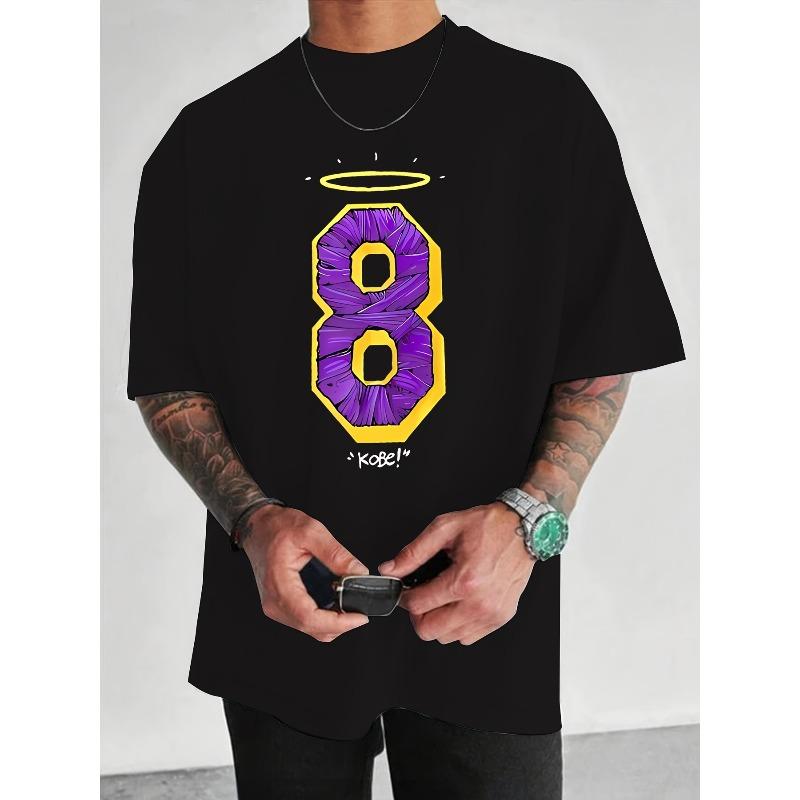 Men s Graphic Print Short Sleeve T-Shirt - Black with Purple & Yellow Number 8 Design, Casual Round Neck Tee, Regular Fit for Casual Attire 4XL
Men s Graphic Print Short Sleeve T-Shirt - Black with Purple & Yellow Number 8 Design, Casual Round Neck Tee, Regular Fit for Casual Attire 4XL