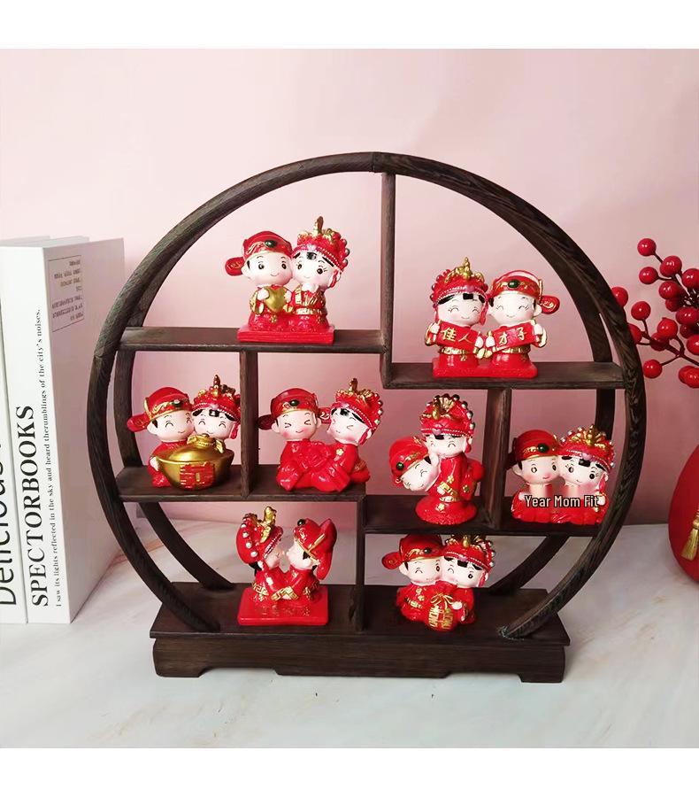 Chinese Style Wedding Doll Resin Ornament Set Wooden Stand 30*5.5*29CM
Chinese Style Wedding Doll Resin Ornament Set Wooden Stand 30*5.5*29CM