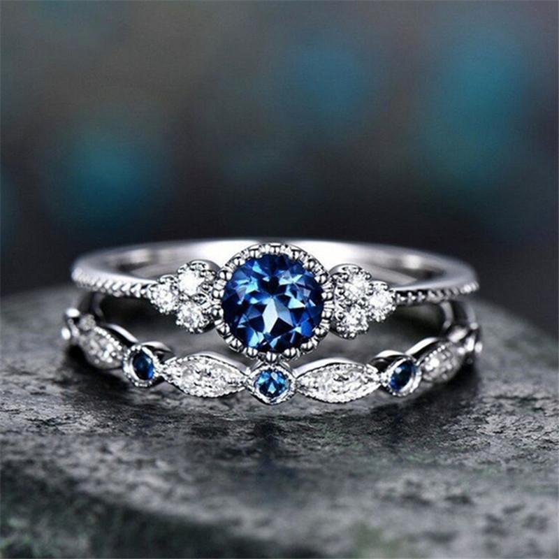 2 PCs Silver-Color Vintage Blue Zircon Ring for Women Fashion Classic Wedding Purple Pattern Ring Jewelry Set Gift 10 синій
2 PCs Silver-Color Vintage Blue Zircon Ring for Women Fashion Classic Wedding Purple Pattern Ring Jewelry Set Gift 10 синій