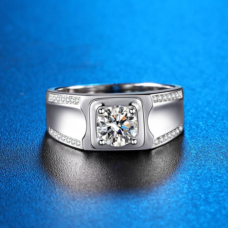 Men s Double Row Moissanite Ring: Sterling Silver, White Gold-Plated, 1 Carat Simulated Diamond with Certificate Size 24
Men s Double Row Moissanite Ring: Sterling Silver, White Gold-Plated, 1 Carat Simulated Diamond with Certificate Size 24