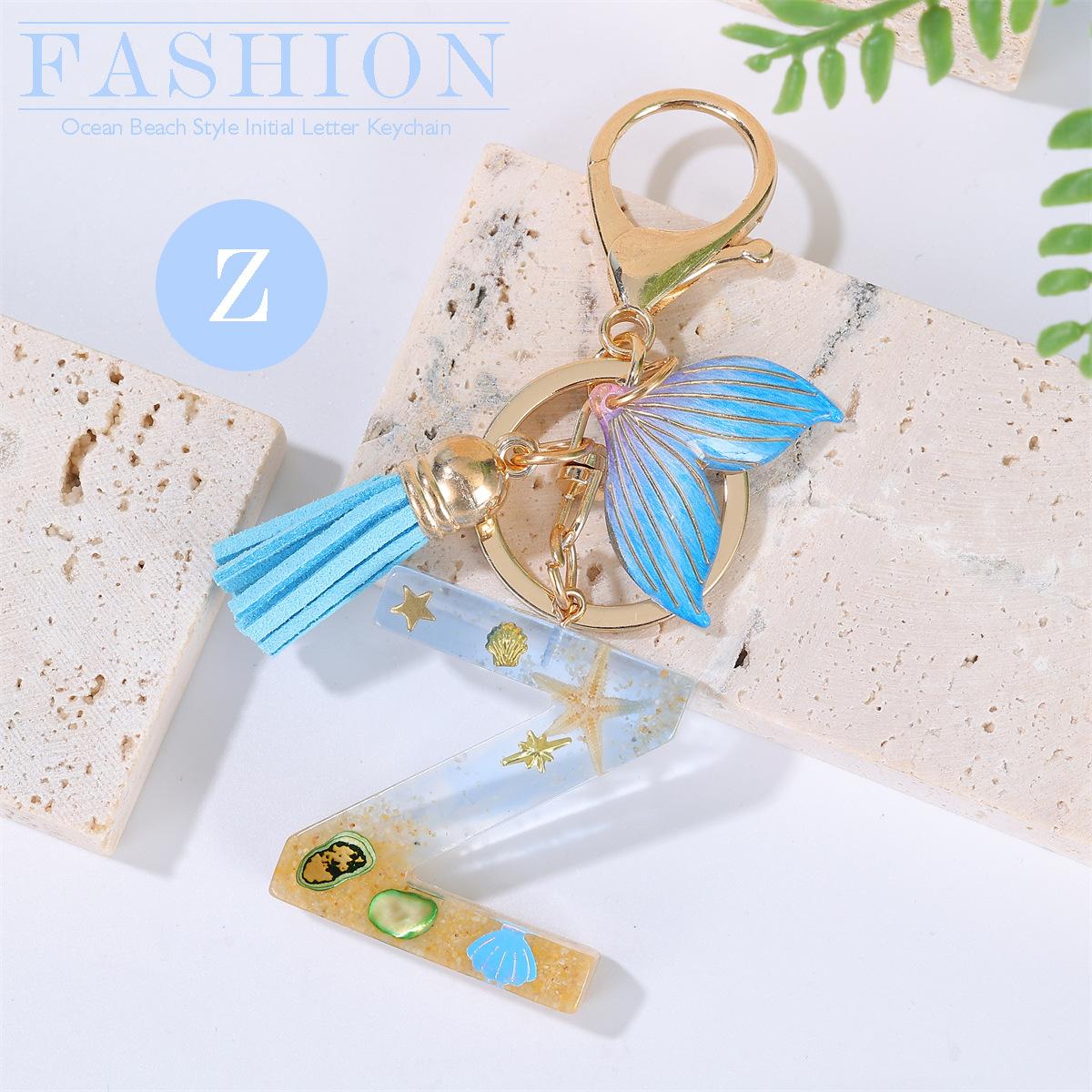 Ocean Wind 26-Letter Keychain Summer Vacation Whale Fringed Accessories Keychain Blue Keychain
Ocean Wind 26-Letter Keychain Summer Vacation Whale Fringed Accessories Keychain Blue Keychain