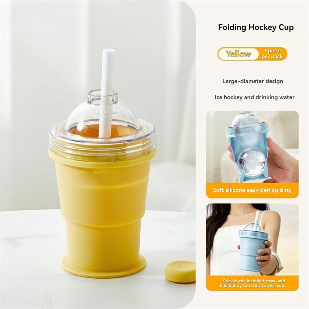 New 325ml Foldable Silicone Straw Cup Collapsible Water Mugs with Ice Ball Summer Coffee Cold Drinks Portable Travel Straw Cups жовтий
New 325ml Foldable Silicone Straw Cup Collapsible Water Mugs with Ice Ball Summer Coffee Cold Drinks Portable Travel Straw Cups жовтий
