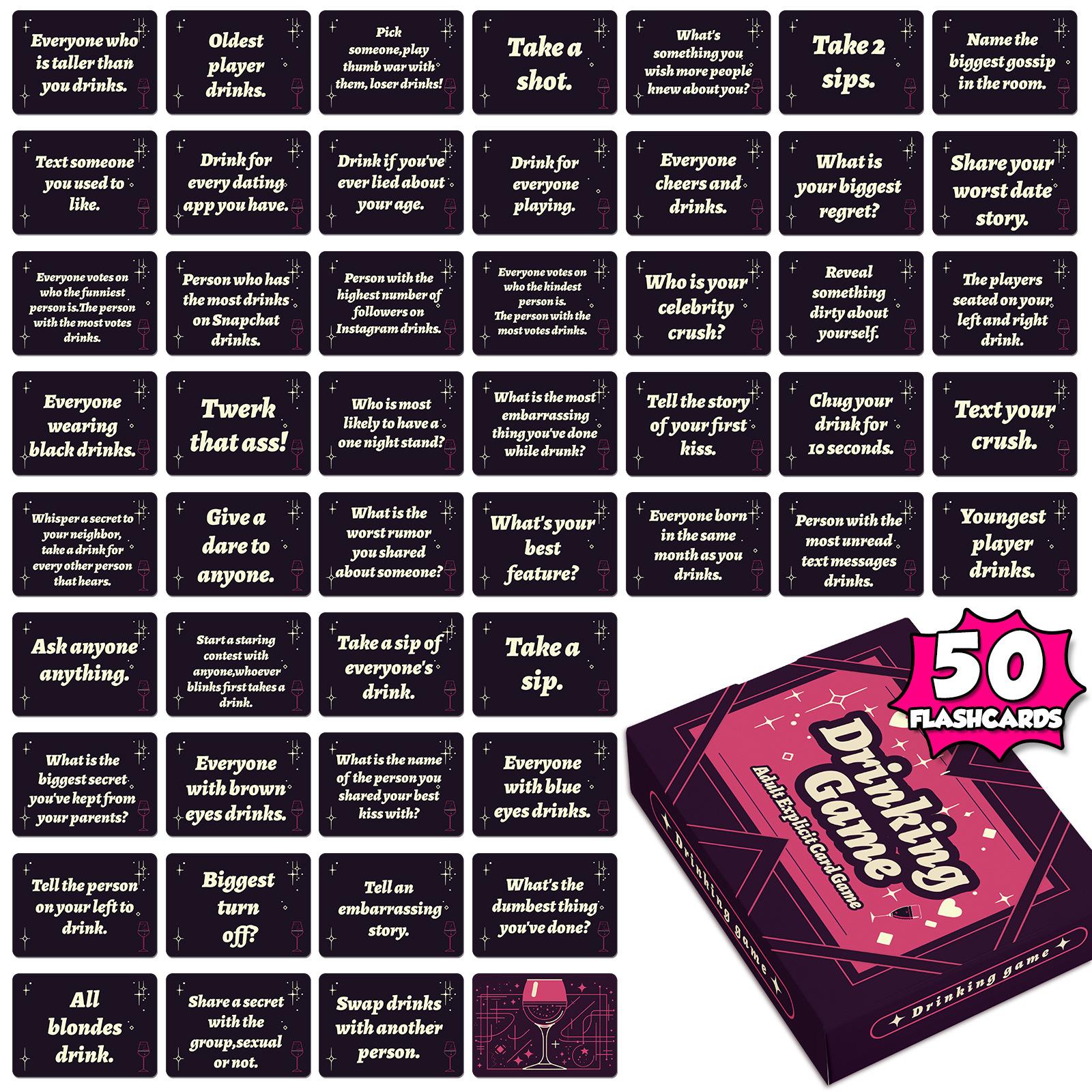 50 Team Gathering Team Building Board Game Cards English Version Dark Advanced Texture Adult Wine Table Game Cards
50 Team Gathering Team Building Board Game Cards English Version Dark Advanced Texture Adult Wine Table Game Cards