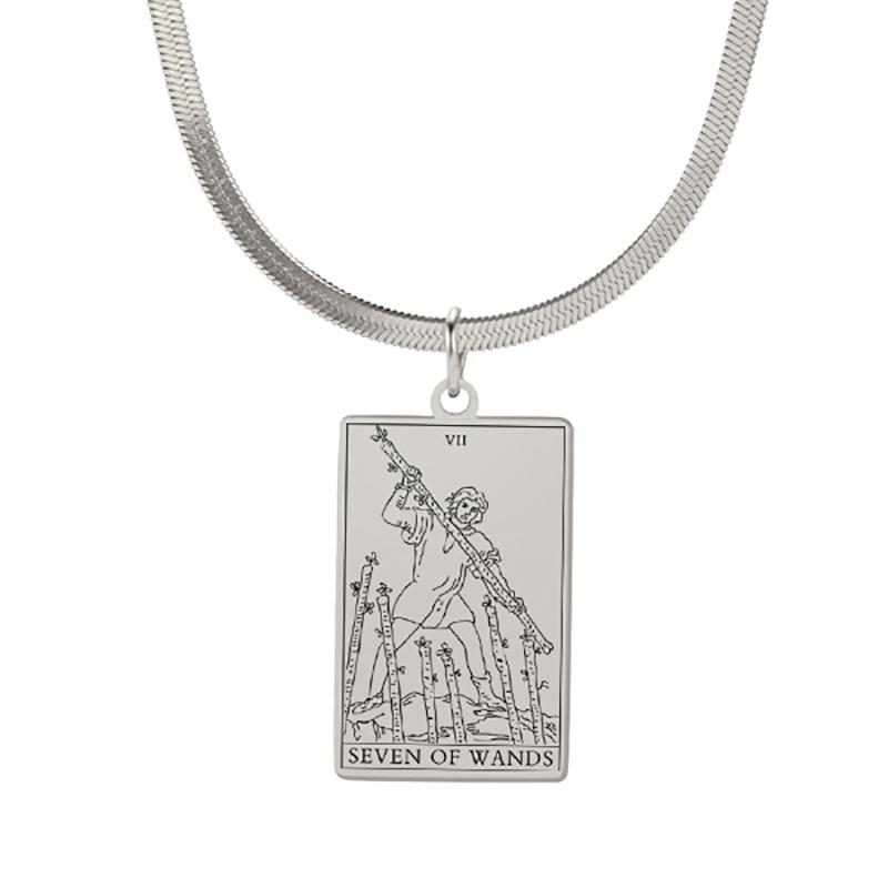 LIKGREAT Astrology Amulet Stainless Steel Snake Chain Wands Tarot Necklace Vintage Wands Minor Arcana Tarot Cards Jewelry steel color
LIKGREAT Astrology Amulet Stainless Steel Snake Chain Wands Tarot Necklace Vintage Wands Minor Arcana Tarot Cards Jewelry steel color