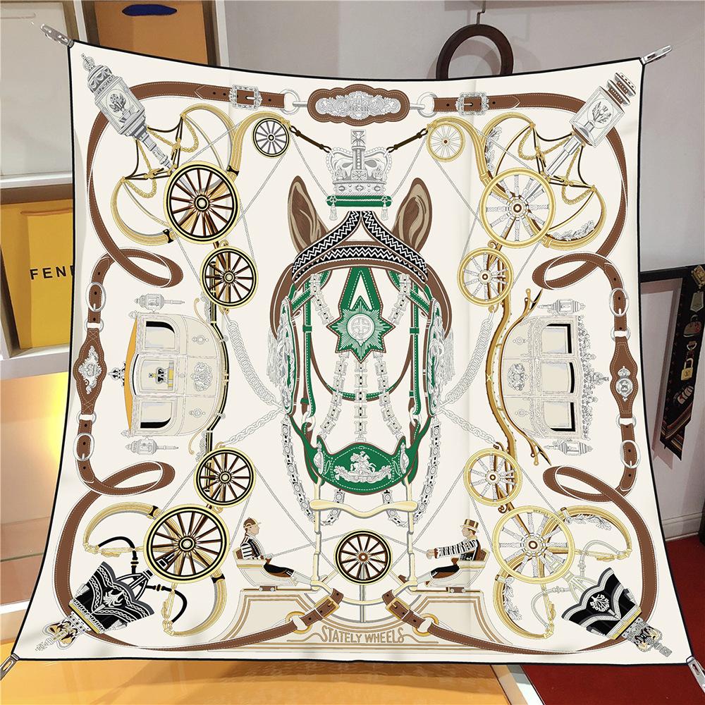 90CM Silk Scarf Women Horse Carriage Print Square Scarves Head Echarpes Silk Foulards Femme Wraps Beach Shawl Bandana Lady Hijab 90X90CM
90CM Silk Scarf Women Horse Carriage Print Square Scarves Head Echarpes Silk Foulards Femme Wraps Beach Shawl Bandana Lady Hijab 90X90CM