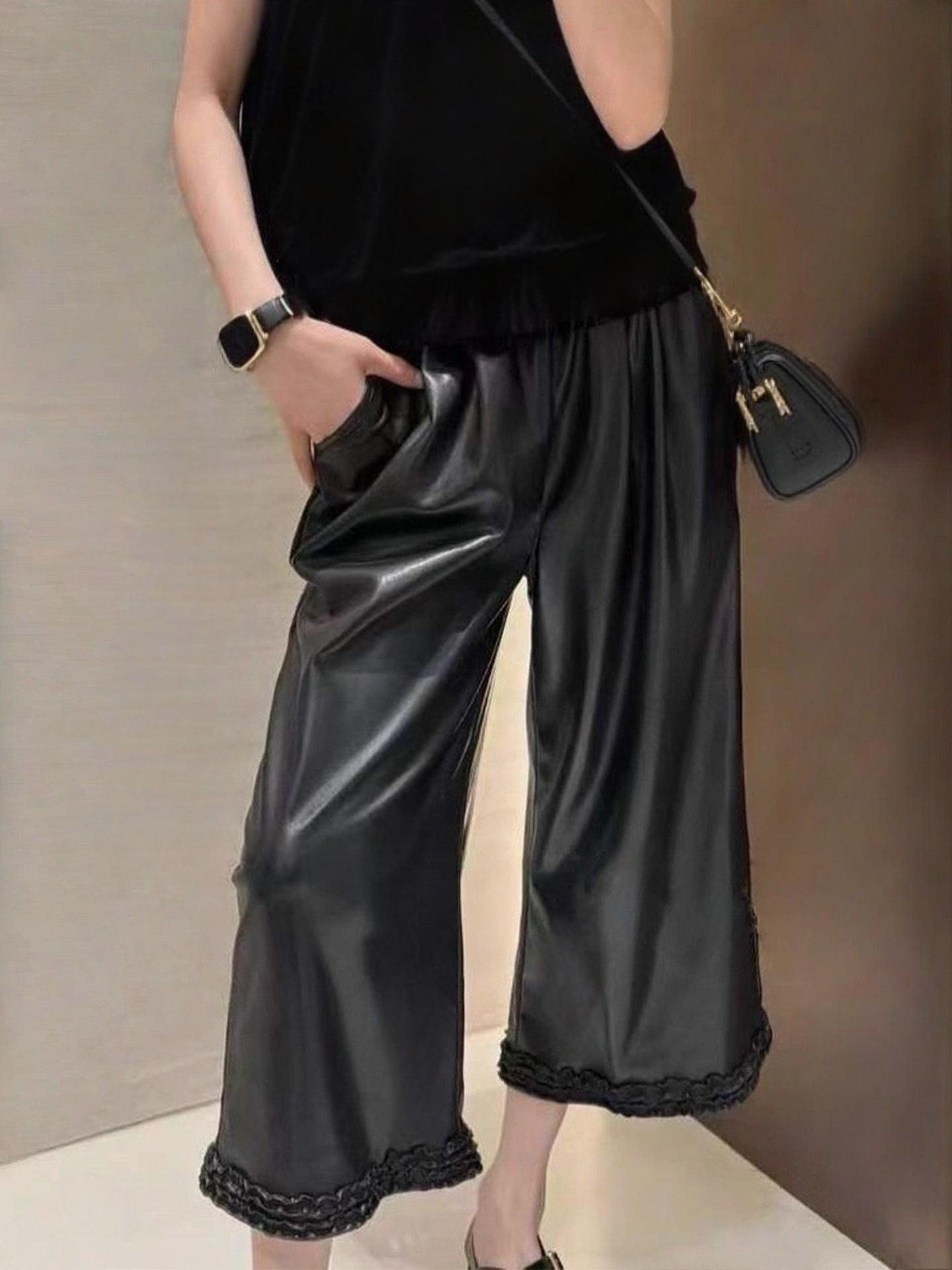 Women s High-Waisted Ruffled PU Leather Casual Pants - Slimming, Elastic, Versatile for 2025 Autumn/Winter Large чорний
Women s High-Waisted Ruffled PU Leather Casual Pants - Slimming, Elastic, Versatile for 2025 Autumn/Winter Large чорний