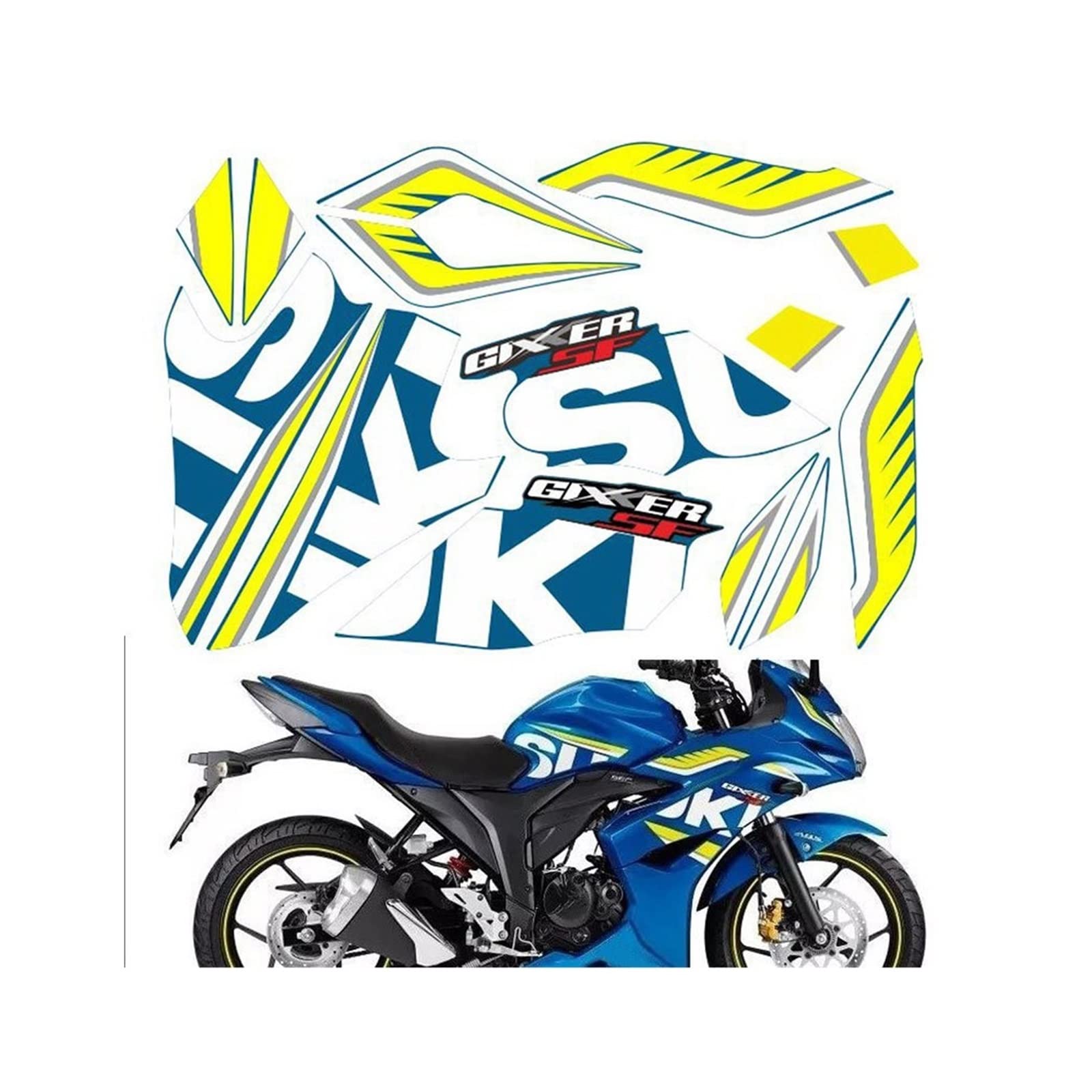 Motorcycle Body Sticker Kit Accessories Motorcycle Wheel Sticker for Exter Decal for Suzuki Gixxer 150Sf (Blueyellow)
Motorcycle Body Sticker Kit Accessories Motorcycle Wheel Sticker for Exter Decal for Suzuki Gixxer 150Sf (Blueyellow)