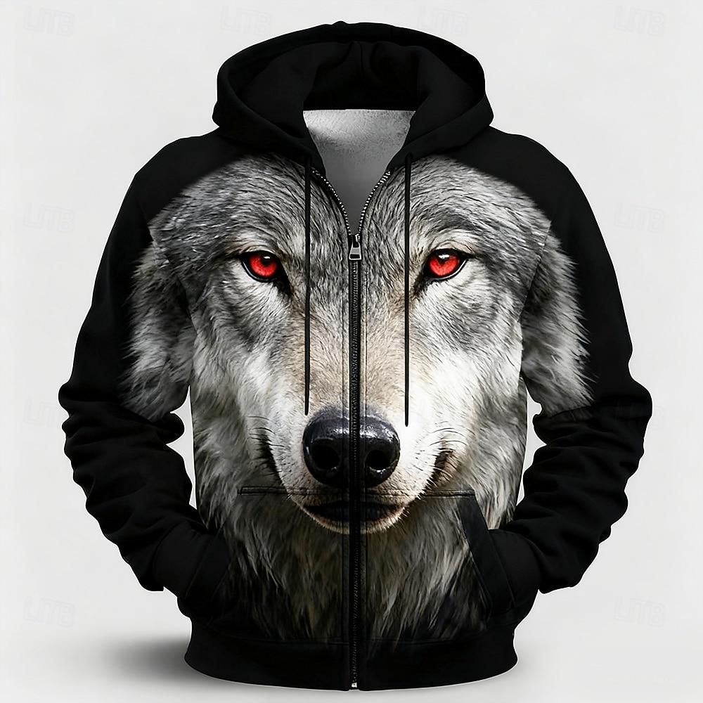 Men s Wolf Hoodie Jacket Sweatshirt Fantasy All Over Print Long Sleeve Zip Streetwear S
Men s Wolf Hoodie Jacket Sweatshirt Fantasy All Over Print Long Sleeve Zip Streetwear S