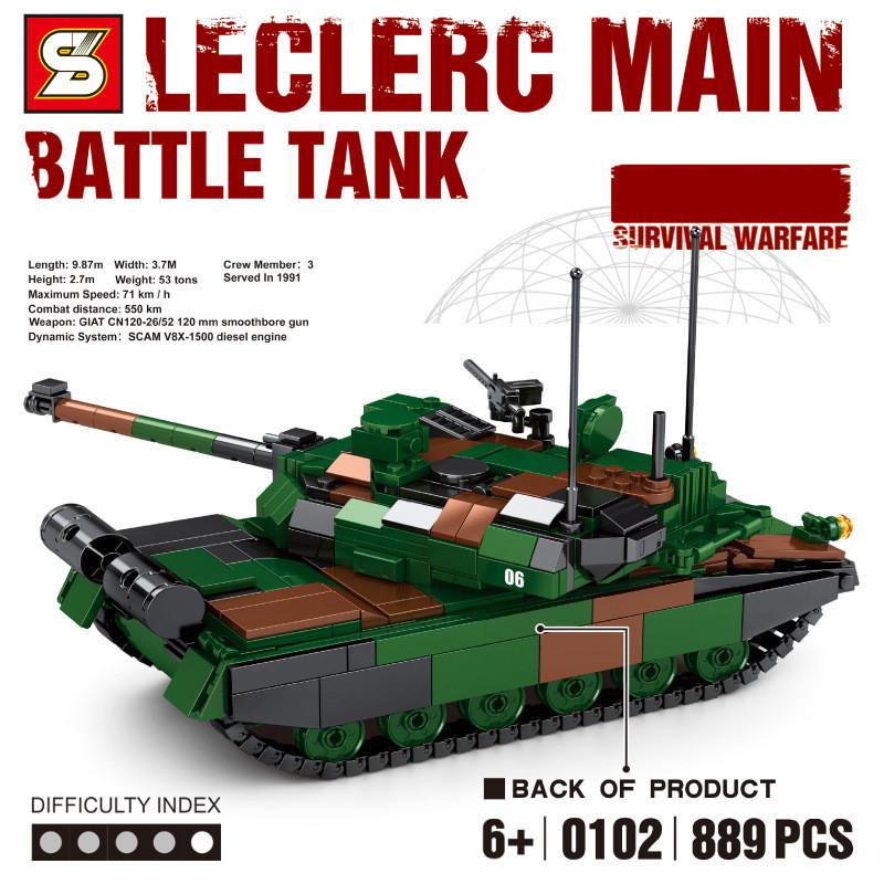 SZ-0102 Детские сборные строительные блоки из мелких частиц, серия Survival War Series, модель танка Leclerc, игрушка
SZ-0102 Детские сборные строительные блоки из мелких частиц, серия Survival War Series, модель танка Leclerc, игрушка