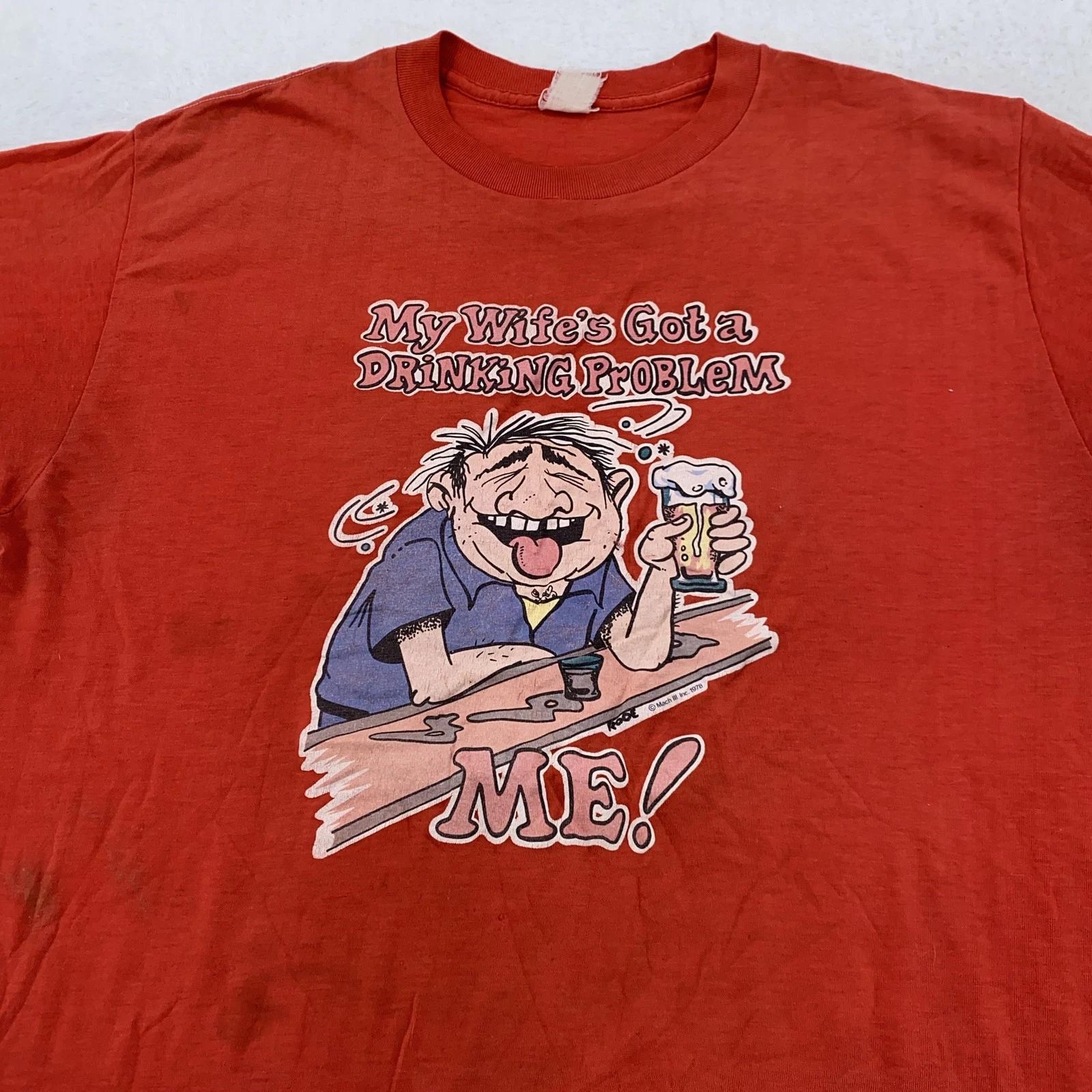 Vintage 80s My Wife s Got A Drinking Problem Me! Shirt Mens M/L Beer Joke Funny L
Vintage 80s My Wife s Got A Drinking Problem Me! Shirt Mens M/L Beer Joke Funny L