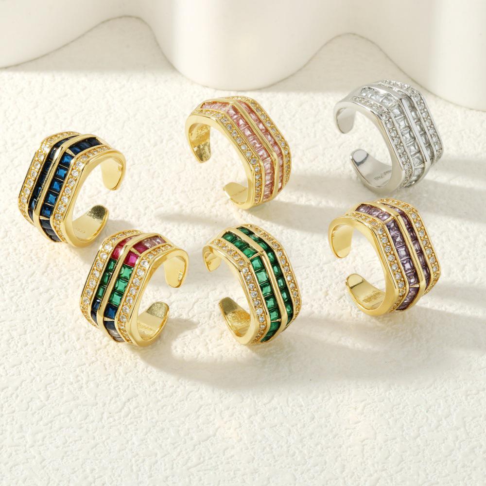 18K Gold-Plated Rainbow Zircon Ring - European & American Cold Style Design for Women Adjustable Open Size
18K Gold-Plated Rainbow Zircon Ring - European & American Cold Style Design for Women Adjustable Open Size