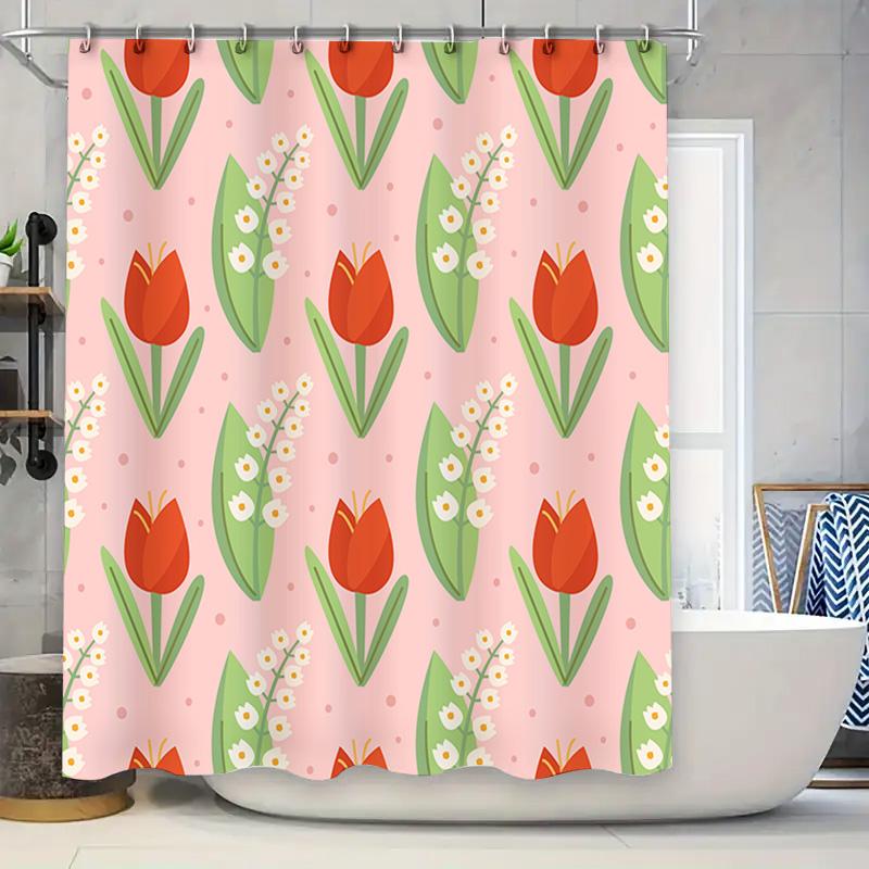 Floral Bath Shower Curtain Pink Tulips White Blossoms Patterned Fabric Waterproof Home Decor For Bathroom Decoration 180X180Cm W60H190(CM)-1 Pcs
Floral Bath Shower Curtain Pink Tulips White Blossoms Patterned Fabric Waterproof Home Decor For Bathroom Decoration 180X180Cm W60H190(CM)-1 Pcs