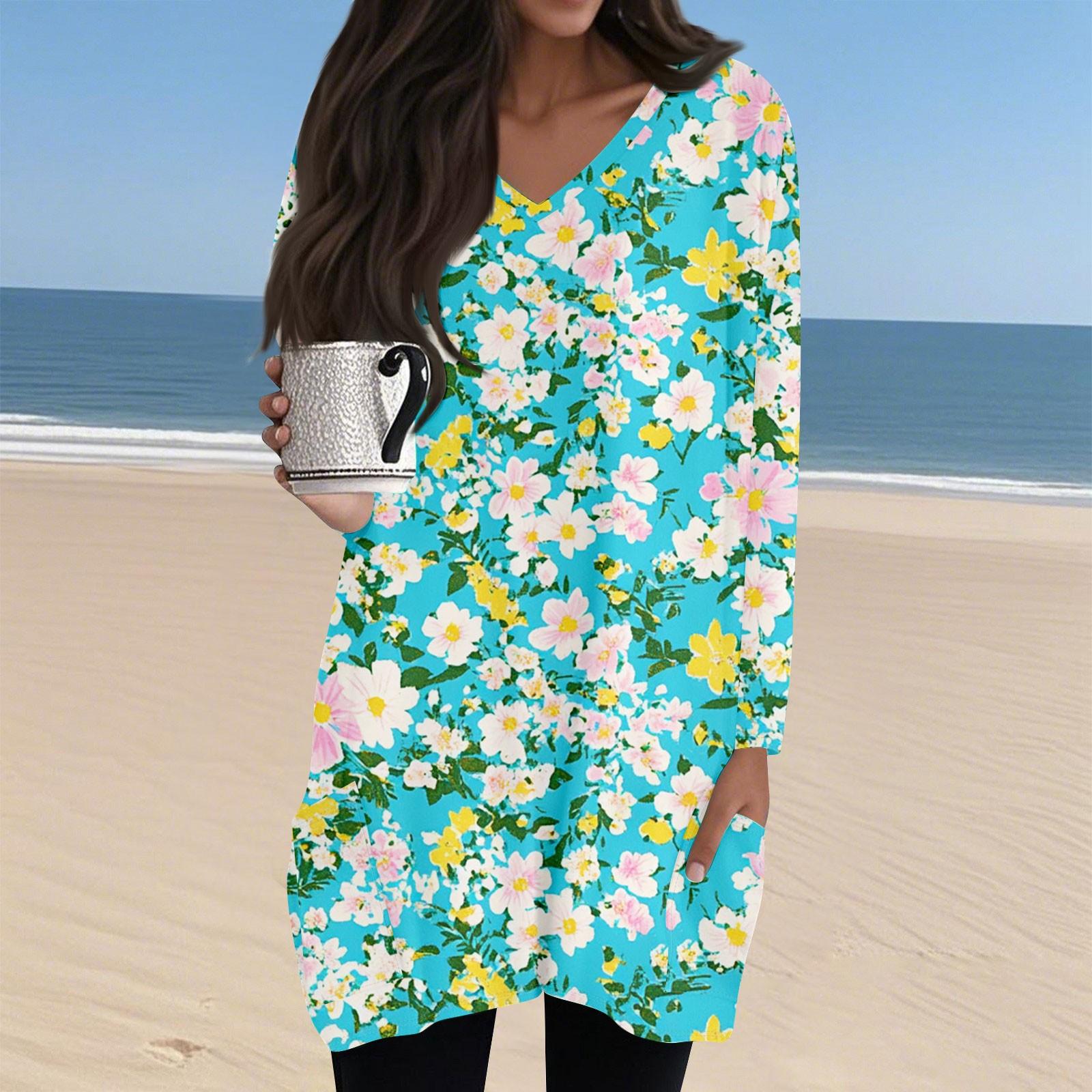 Ladies Casual And Fashionable V-neck Floral Print Mid Length Pocket Long Sleeved Top L
Ladies Casual And Fashionable V-neck Floral Print Mid Length Pocket Long Sleeved Top L