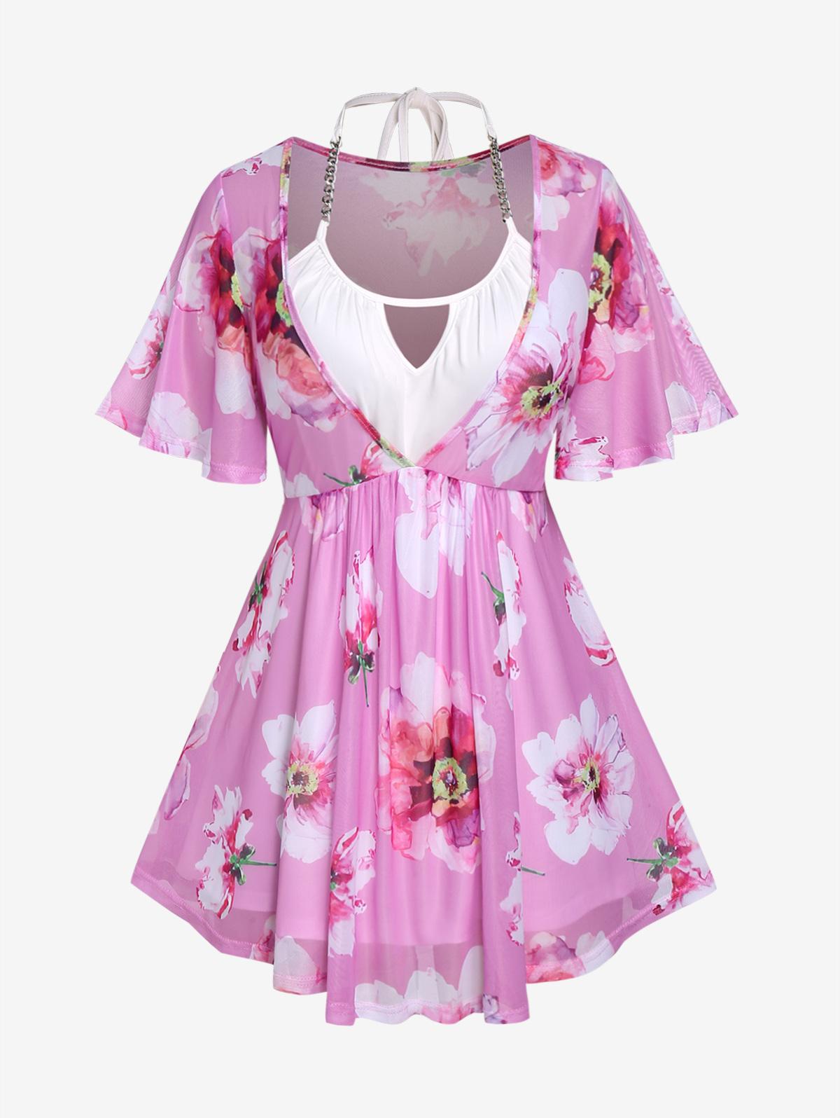 Rosegal Plus Size - комплект из топа с глубоким вырезом с цветочным принтом и бретеля на бретельках L светло-розовый
Rosegal Plus Size - комплект из топа с глубоким вырезом с цветочным принтом и бретеля на бретельках L светло-розовый