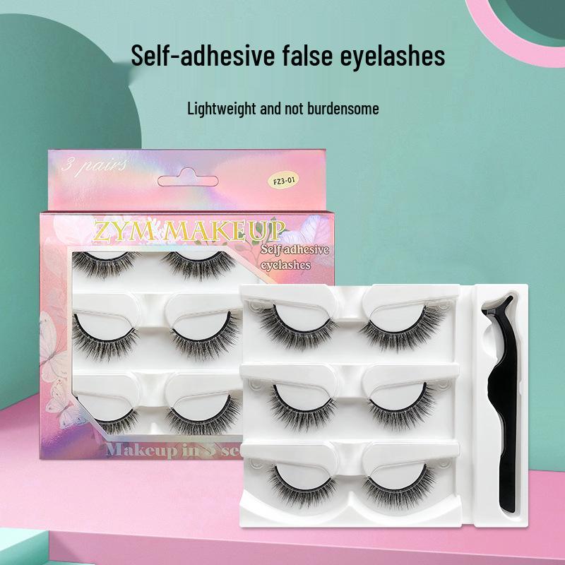 3 Pairs of Handmade Natural Long False Eyelashes - Self-Adhesive, No Glue Needed, Quick Apply, True Nude Makeup Standard
3 Pairs of Handmade Natural Long False Eyelashes - Self-Adhesive, No Glue Needed, Quick Apply, True Nude Makeup Standard