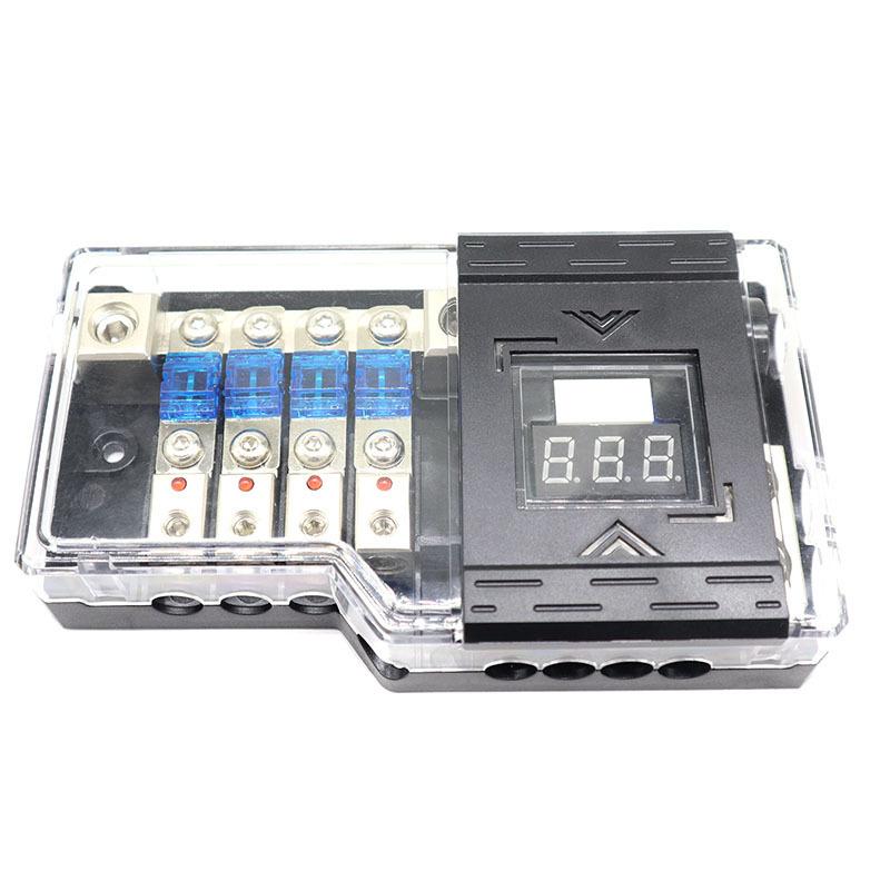 Car Fuse Blade Box DC Distribution Splitter Block with LED Indicator Voltage Display for Car Player Audio Stereo
Car Fuse Blade Box DC Distribution Splitter Block with LED Indicator Voltage Display for Car Player Audio Stereo