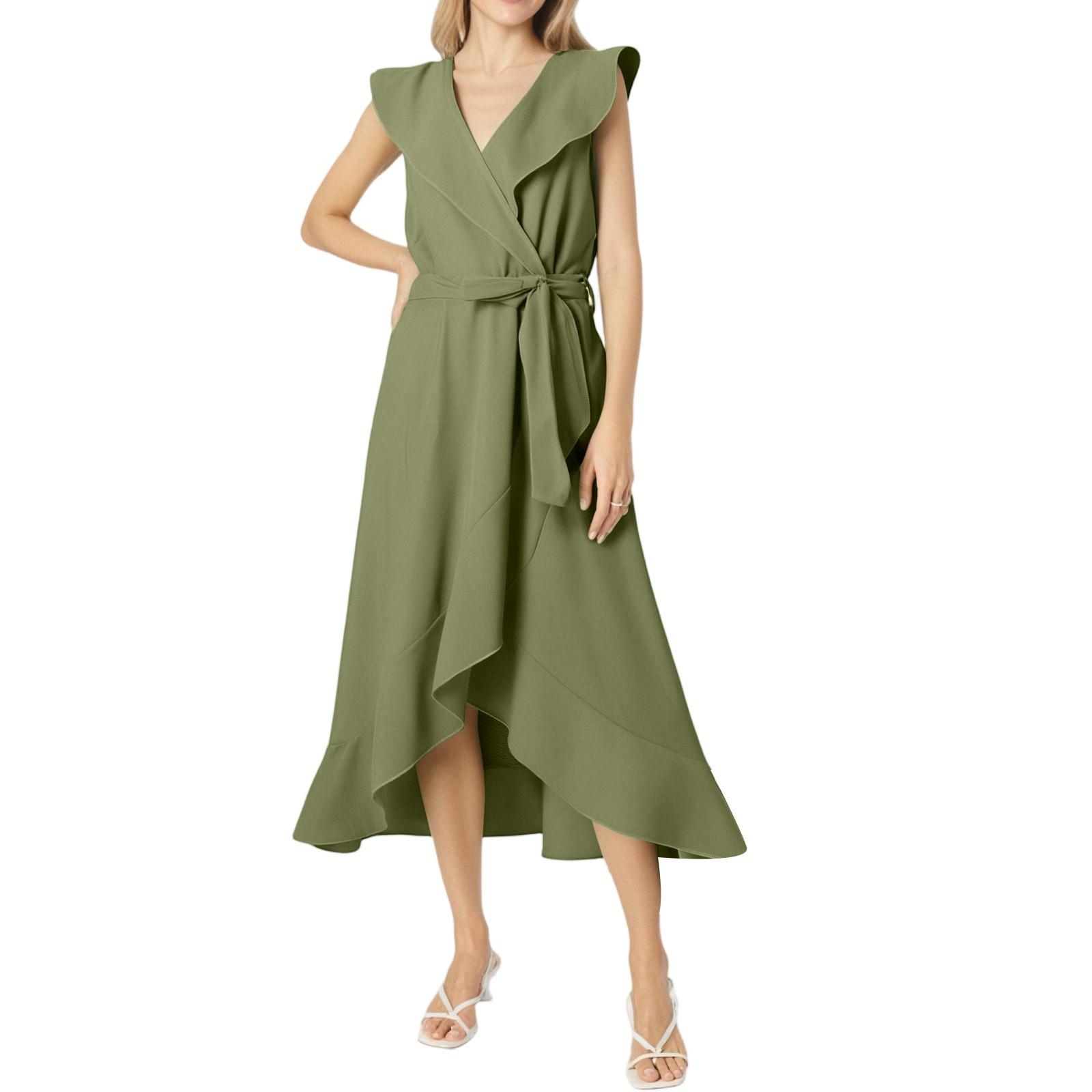 Women s Casual V-Neck Short Sleeved Leaf Side Length Dress Leaf Side Length Dress L армія зелений колір
Women s Casual V-Neck Short Sleeved Leaf Side Length Dress Leaf Side Length Dress L армія зелений колір