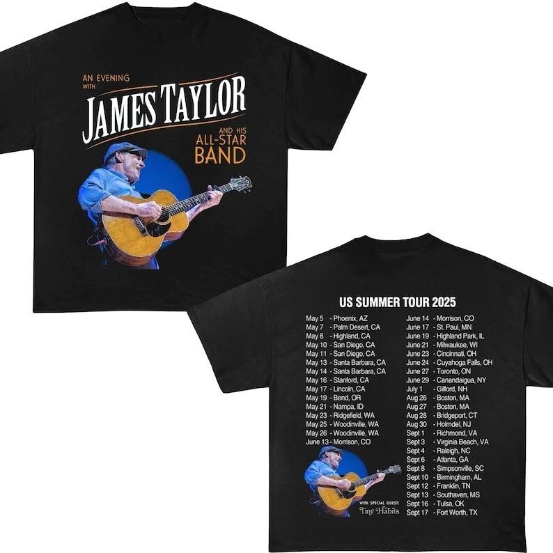James Taylor Summer Tour 2025 All Size Unisex T-Shirt S
James Taylor Summer Tour 2025 All Size Unisex T-Shirt S