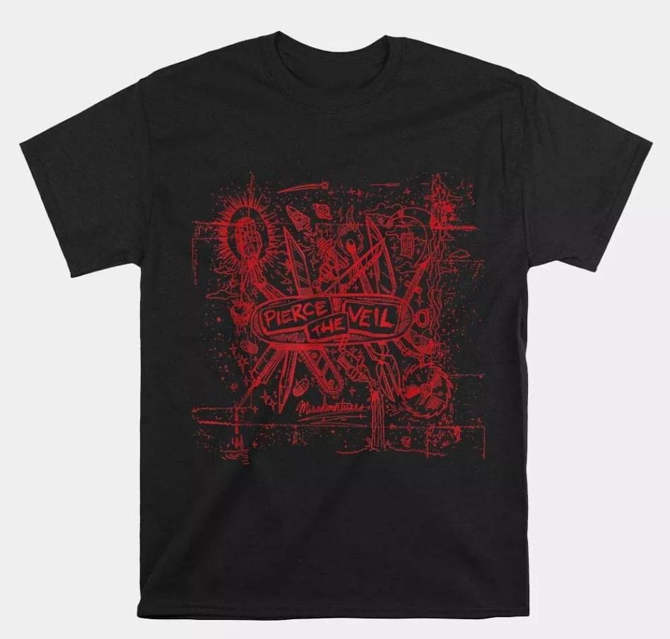 Pierce The Veil Misadventures Cover In Red T-shirt size S-4XL 4XL
Pierce The Veil Misadventures Cover In Red T-shirt size S-4XL 4XL
