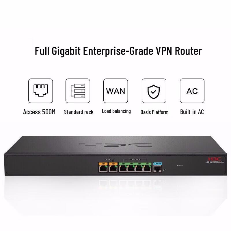 H3C MER3220 Dual WAN Gigabit Enterprise Router (CN version)
H3C MER3220 Dual WAN Gigabit Enterprise Router (CN version)