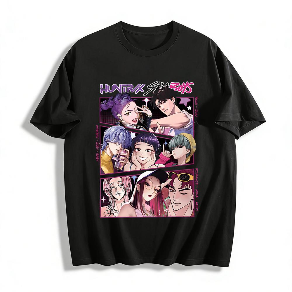 Huntrix Star Boys K-pop Idol Group Print T-shirt Unisex Casual Anime Style Top Pure cotton T-shirt 6XL
Huntrix Star Boys K-pop Idol Group Print T-shirt Unisex Casual Anime Style Top Pure cotton T-shirt 6XL
