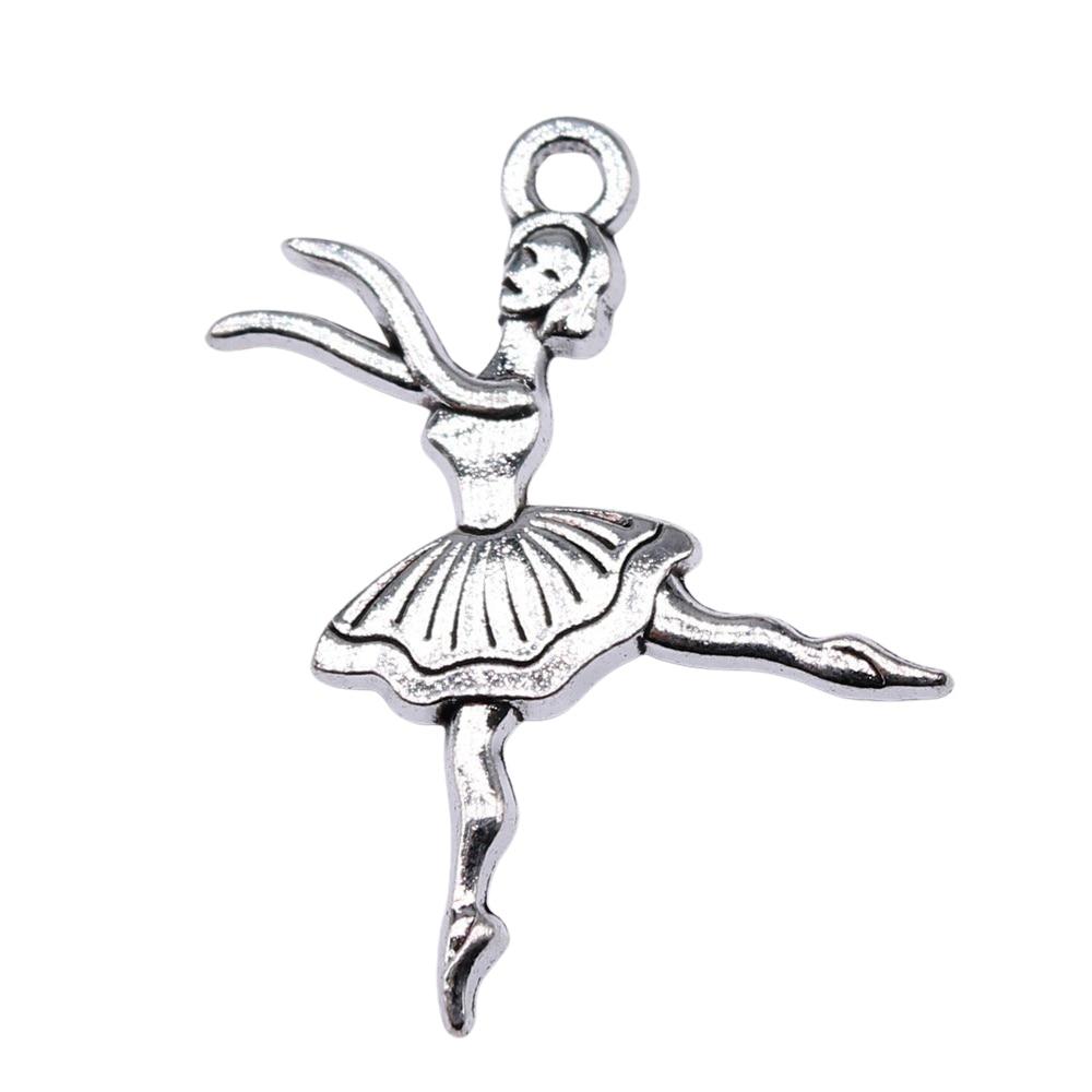 10шт Балерина Балет Амулеты Амулеты Античное серебро Цвет Цинковый сплав 28X23mm 
10шт Балерина Балет Амулеты Амулеты Античное серебро Цвет Цинковый сплав 28X23mm