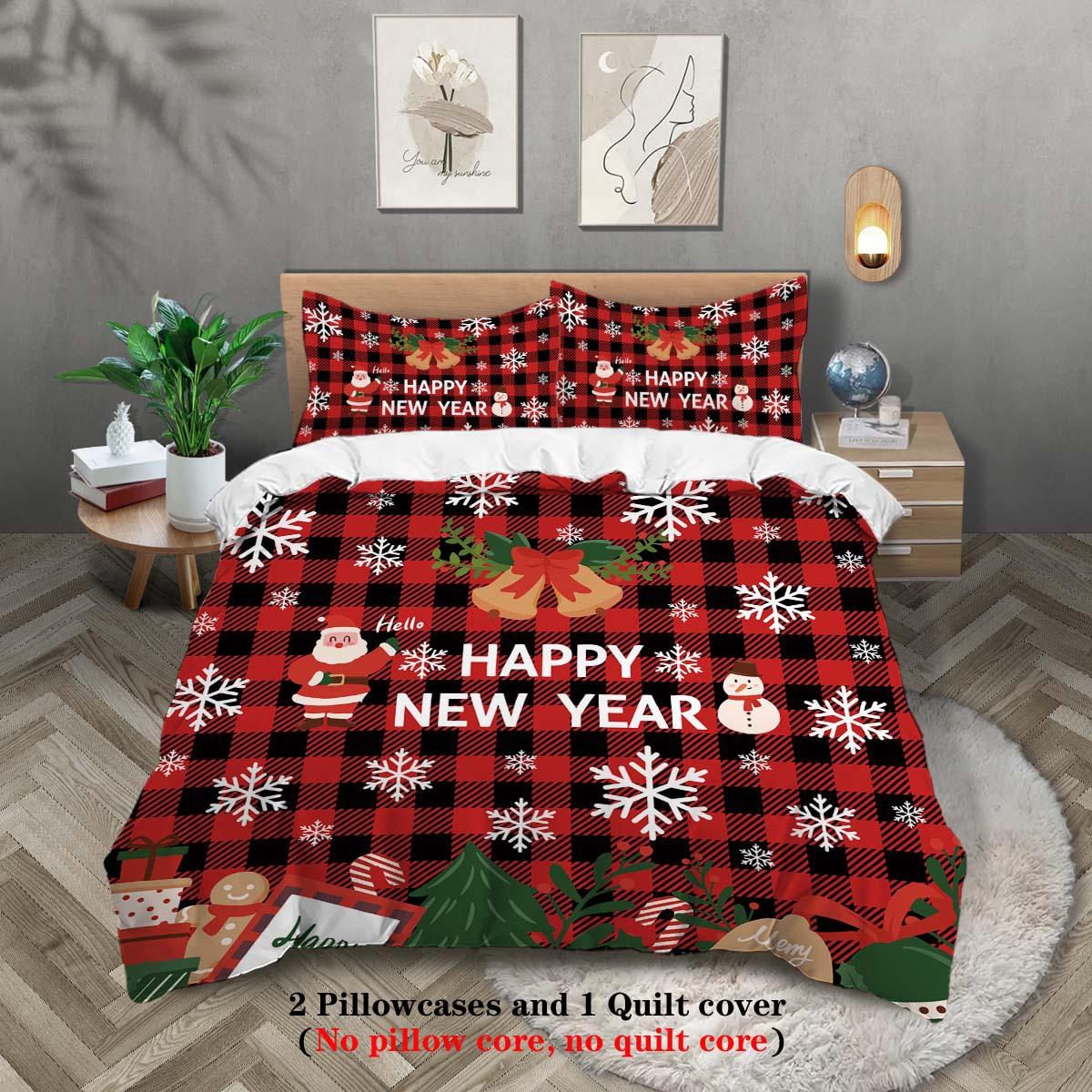 Christmas Calf Digital Printing Polyester Three-Piece Quilt Cover Bedding Quilt Cover Pillowcase Distribution 135x200cm
Christmas Calf Digital Printing Polyester Three-Piece Quilt Cover Bedding Quilt Cover Pillowcase Distribution 135x200cm