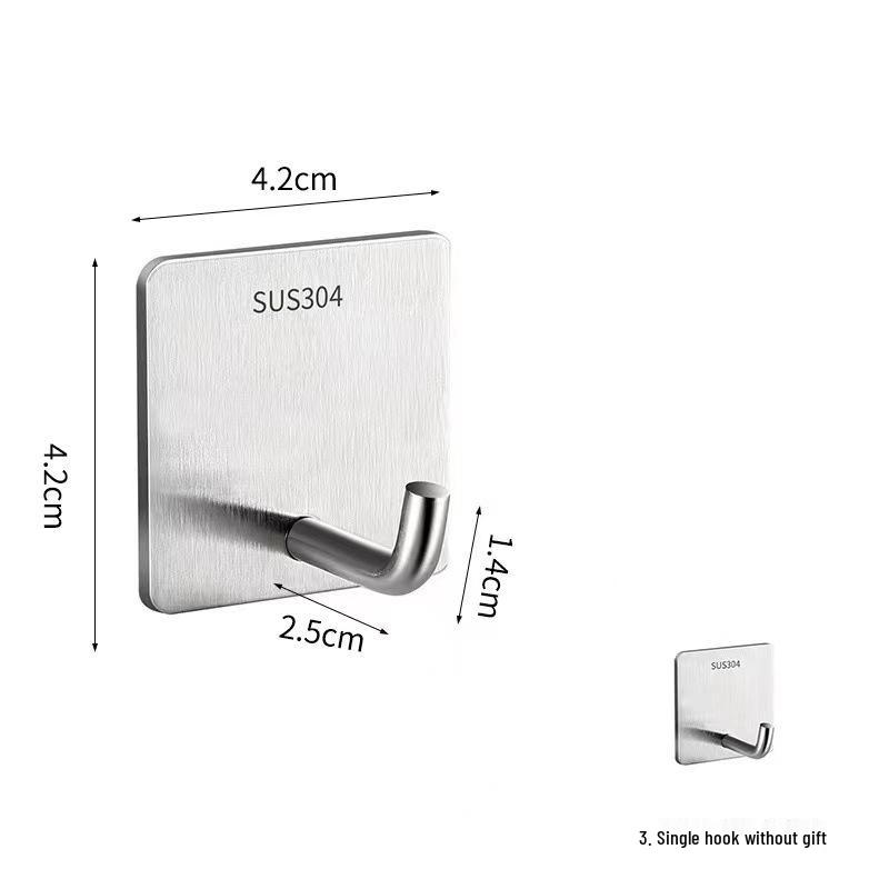 No-Punch Stainless Steel Adhesive Wall Hook for Kitchen & Clothes
No-Punch Stainless Steel Adhesive Wall Hook for Kitchen & Clothes