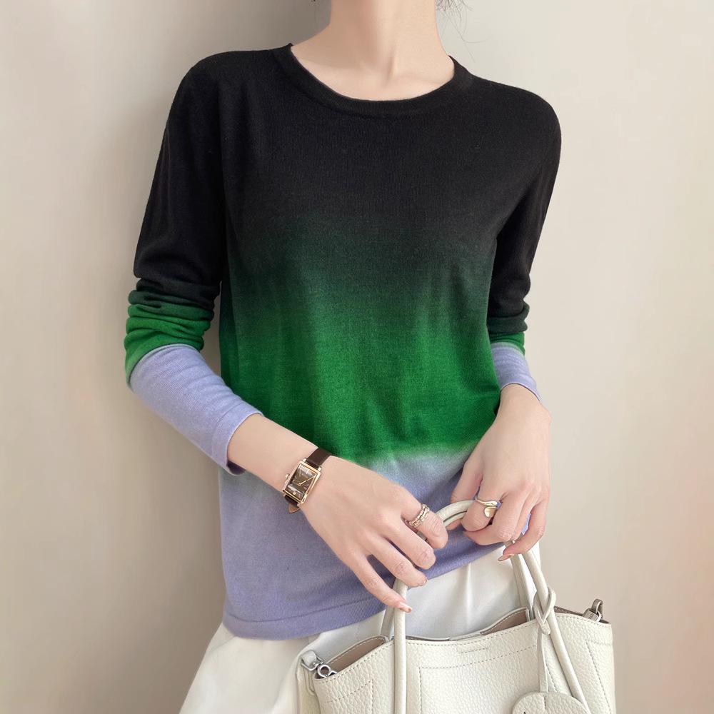 Spring 2025 Gradient Merino Wool Crew Neck Knitwear - Loose Fit Top XXL
Spring 2025 Gradient Merino Wool Crew Neck Knitwear - Loose Fit Top XXL