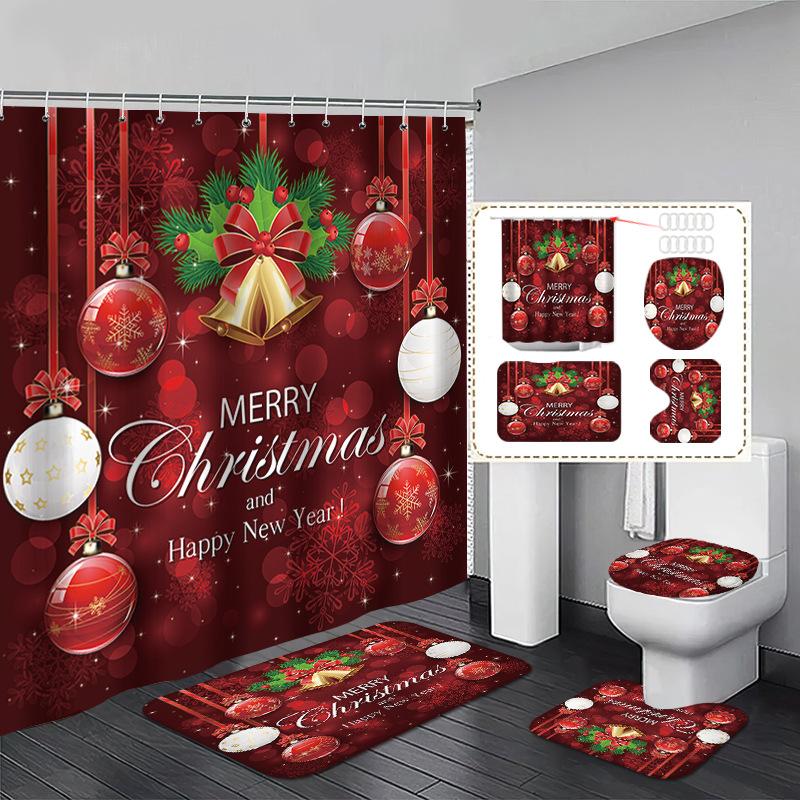 4pcs Full Set Red Golden Christmas Shower Curtains Snowman Print Curtain 2025 New for New Year Bathroom Decoration With Hooks Only Curtain 180x180
4pcs Full Set Red Golden Christmas Shower Curtains Snowman Print Curtain 2025 New for New Year Bathroom Decoration With Hooks Only Curtain 180x180