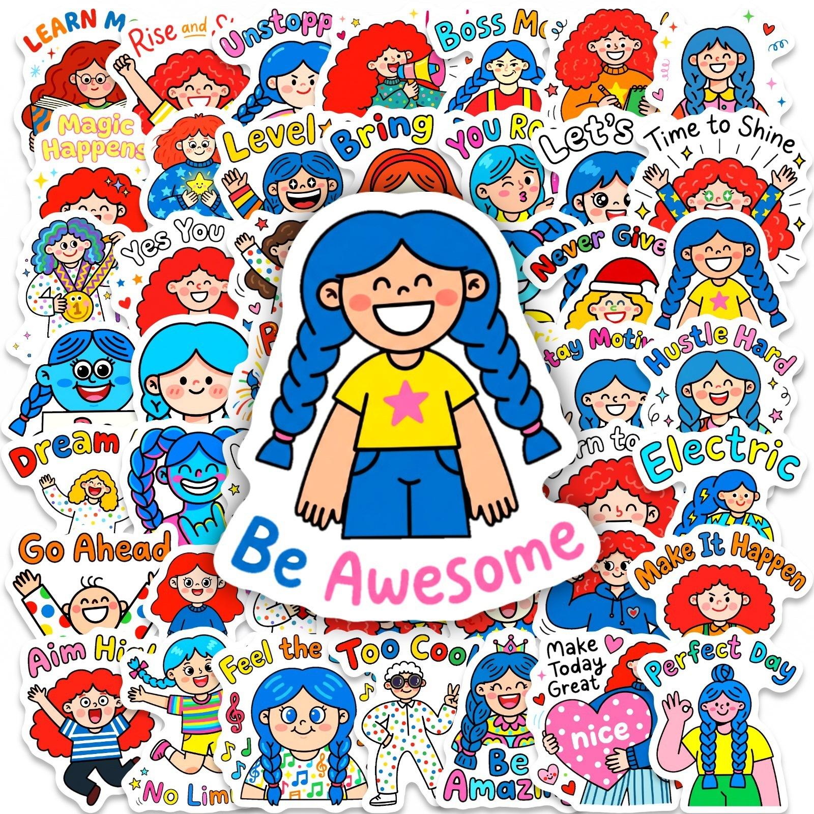 50 Positive Energy Cartoon Girl Stickers Waterproof Self-Adhesive Stickers Spot Decorative Stickers
50 Positive Energy Cartoon Girl Stickers Waterproof Self-Adhesive Stickers Spot Decorative Stickers
