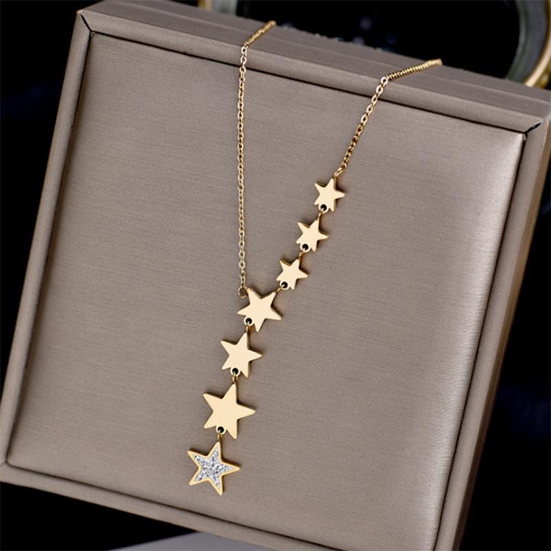 Fashion Rhinestone Star Tassel Collarbone Necklace Titanium Steel Seven Star Pendant Versatile Jewelry золотой
Fashion Rhinestone Star Tassel Collarbone Necklace Titanium Steel Seven Star Pendant Versatile Jewelry золотой