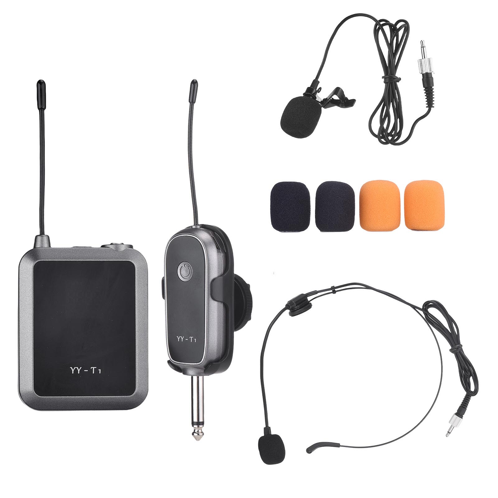 Wireless Microphone System UHF Mic Kit with HeadsetClip-on Mic 32 Channels Waist-pack Transmitter
Wireless Microphone System UHF Mic Kit with HeadsetClip-on Mic 32 Channels Waist-pack Transmitter